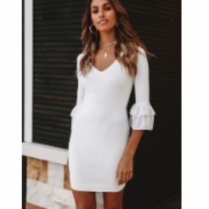 White Ribbed M/L Mini Dress - Hello Molly